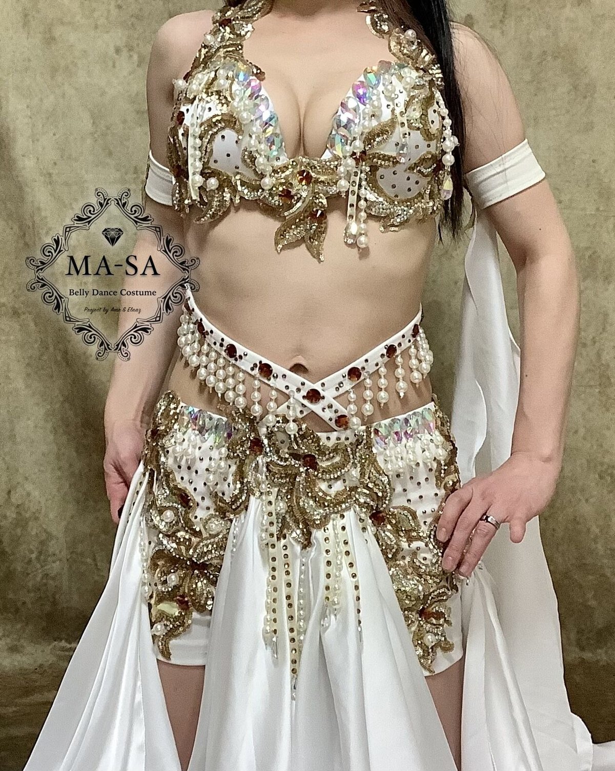 Amr ベリーダンス衣装 オフホワイト