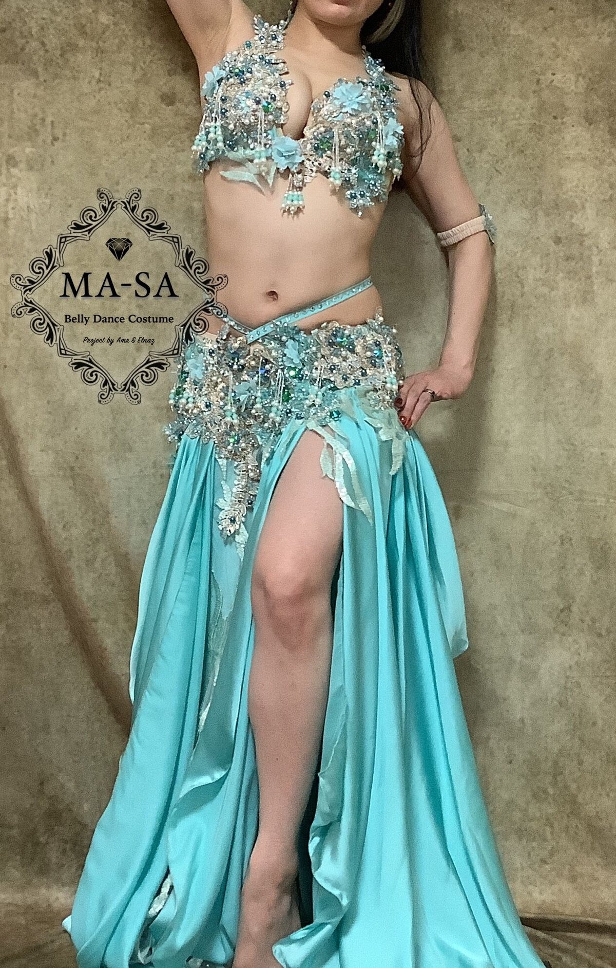 本日のみお値下げ☆MA-SA Amrベリーダンス コスチューム 水色 fit=scale-down,w=1200