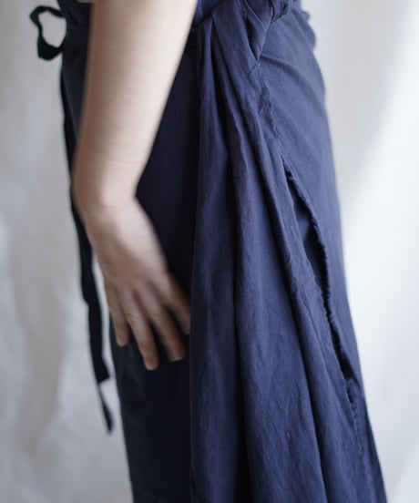 cotton linen KIMONO salon D/NAVY