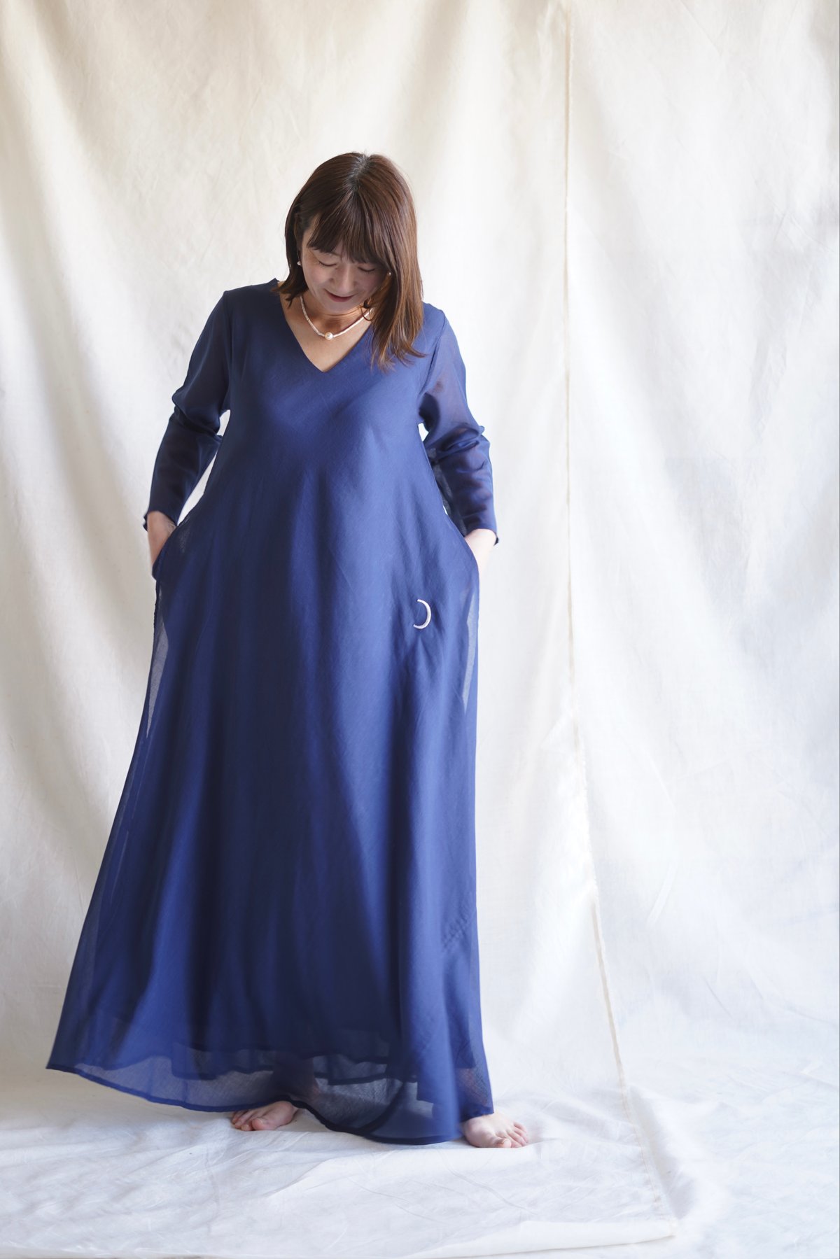 cotton flow L/S OP INK BLUE | Little Eagle