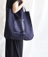 moon circle flower of life Big tote  MIDNIGHT