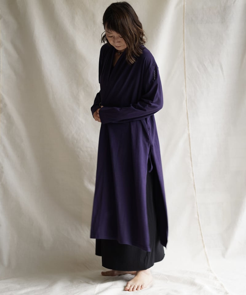 Len moon circle long slit coat SHIKON | Little