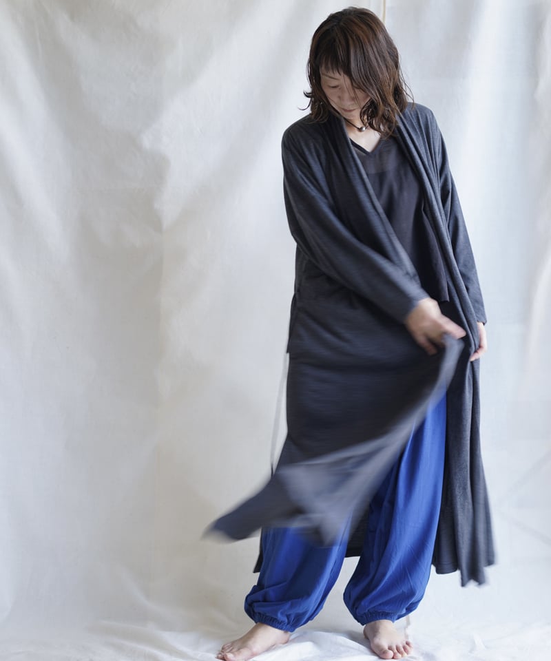 cotton spiral moon KIMONO coat SUMIKURO | Litt...