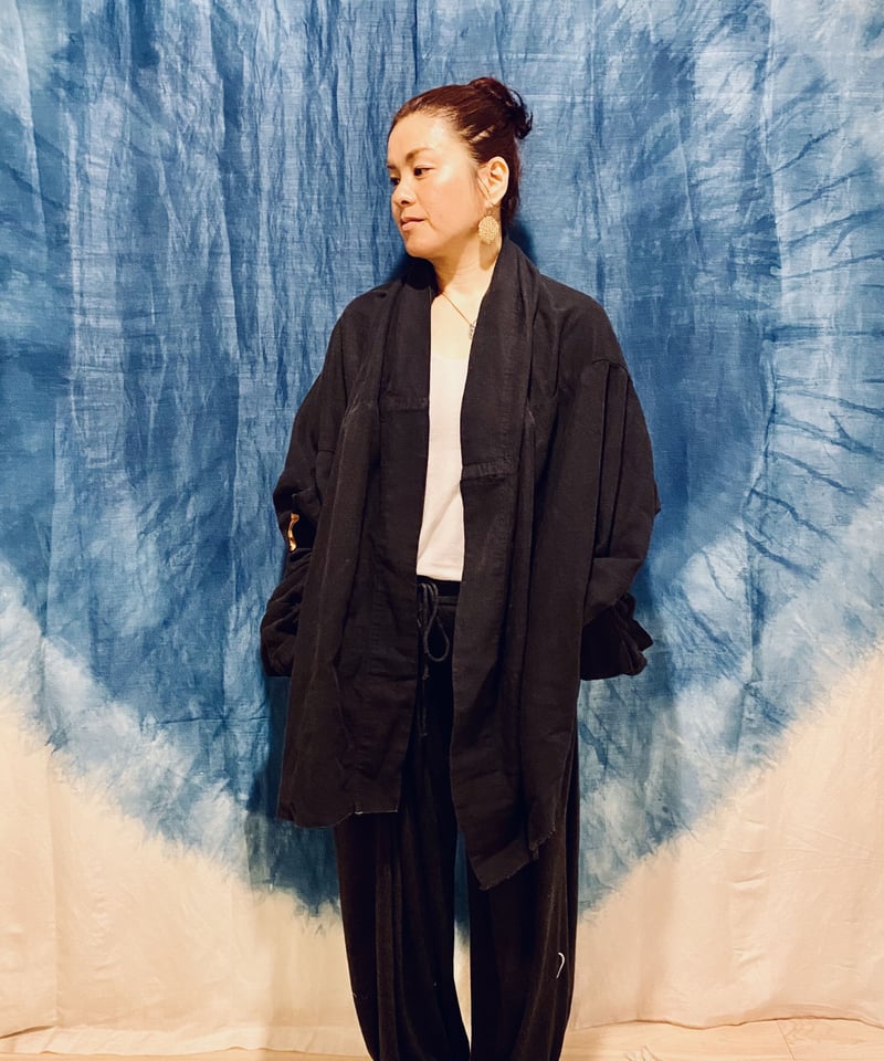 organic cotton hemp KINAGASHI coat sumikuro | L