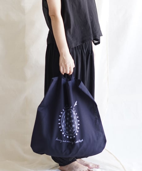moon circle flower of life Big tote  MIDNIGHT