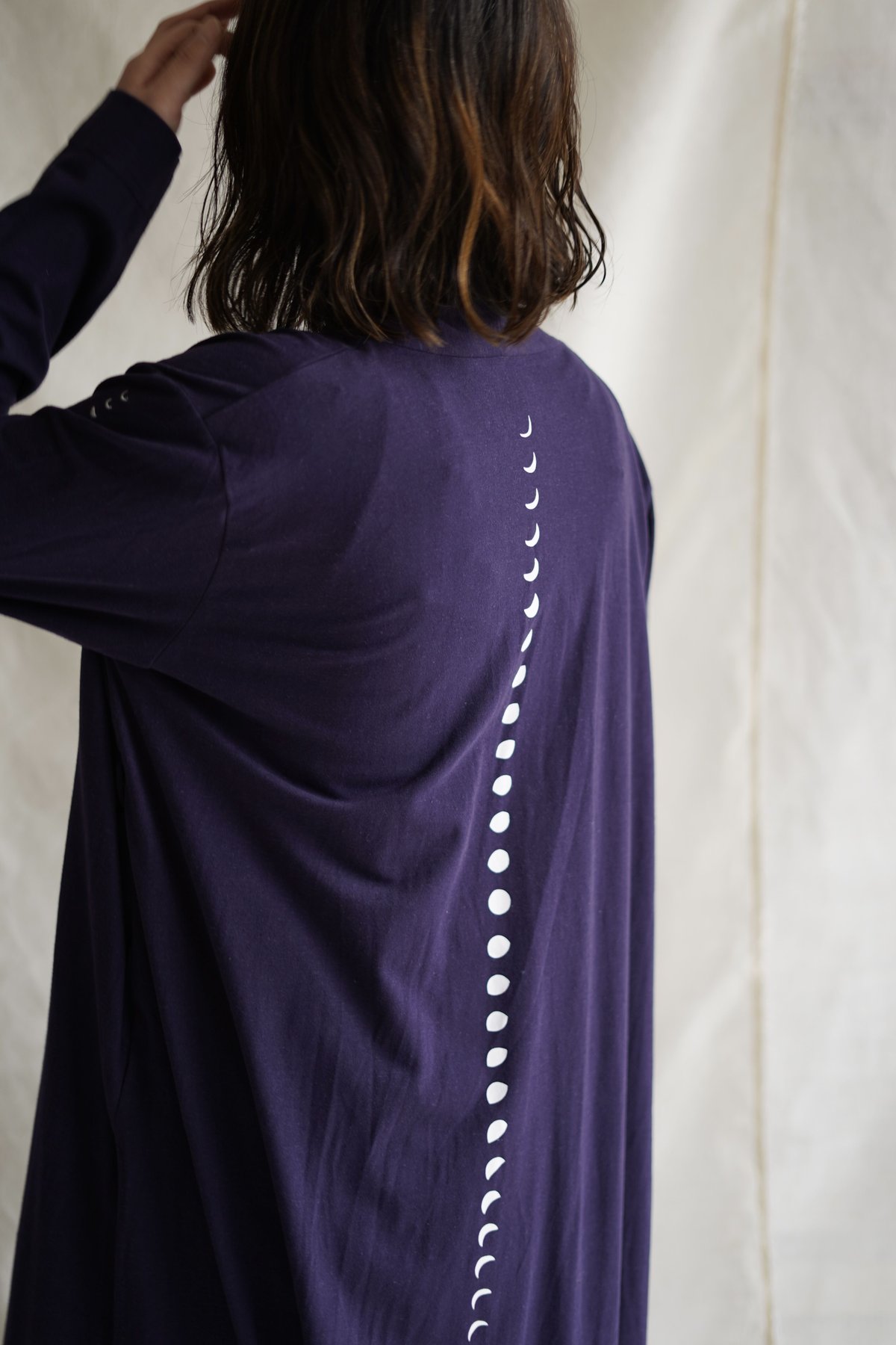Len moon circle long slit coat SHIKON | Little