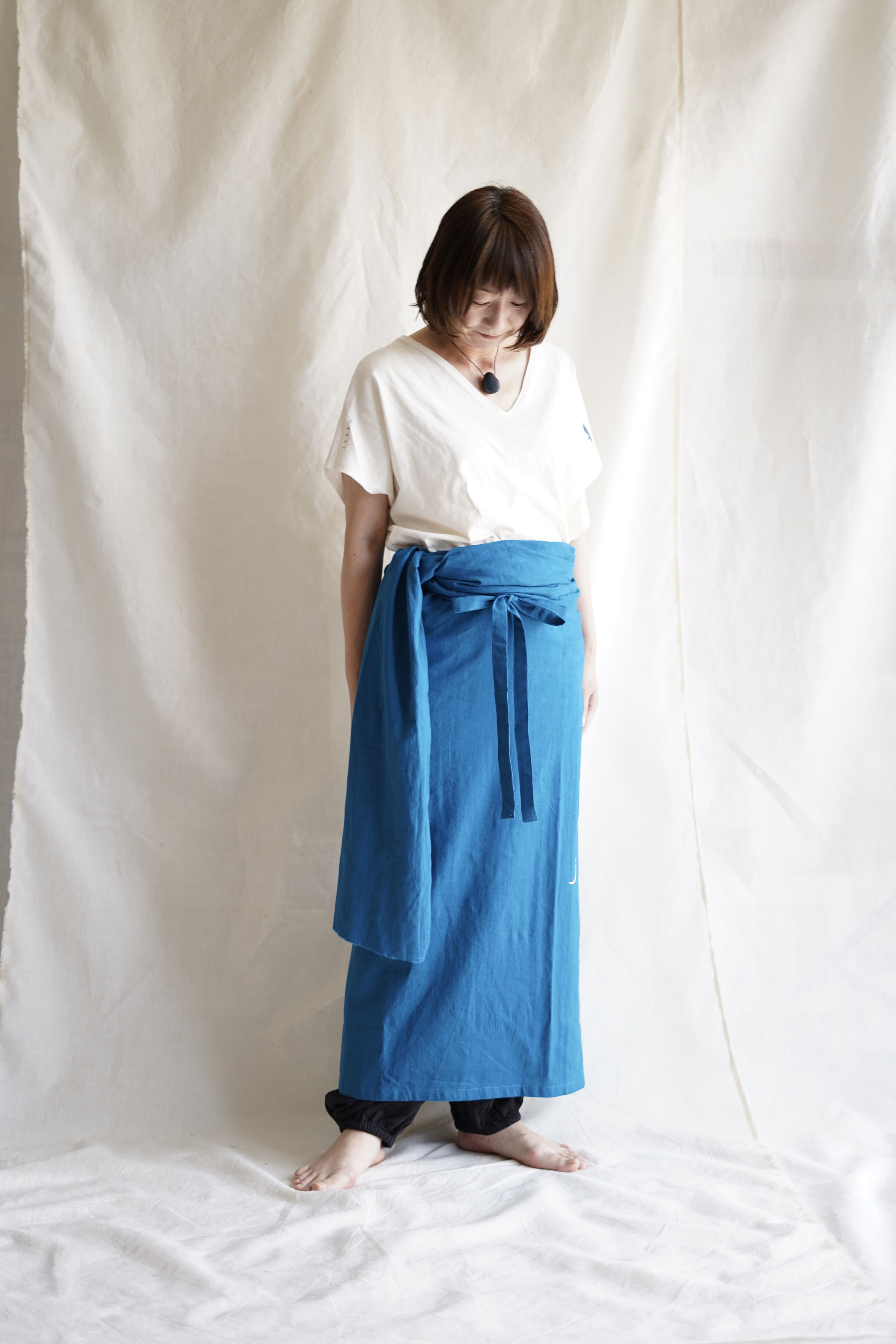 cotton linen KIMONO salon TURQUOISE | Little Eagle