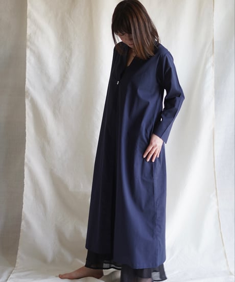 wing neck coat  MIDNIGHT