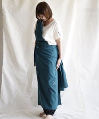 cotton linen KIMONO salon TURQUOISE GREEN