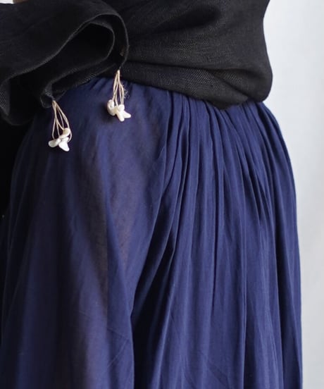 kaya linen shell fringe stole  BLACK