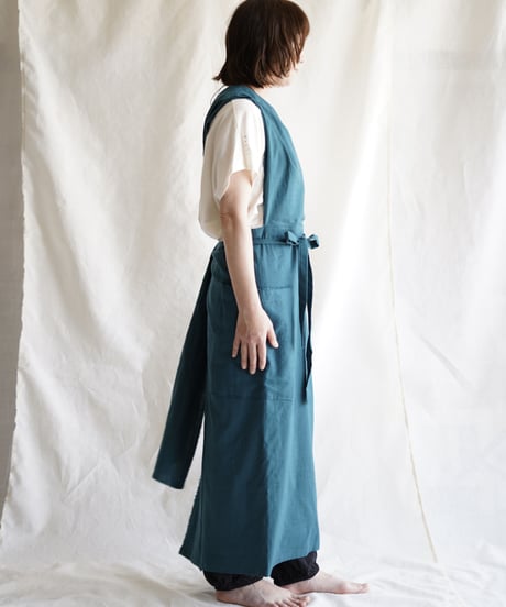 cotton linen KIMONO salon TURQUOISE GREEN