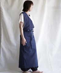 cotton linen KIMONO salon D/NAVY