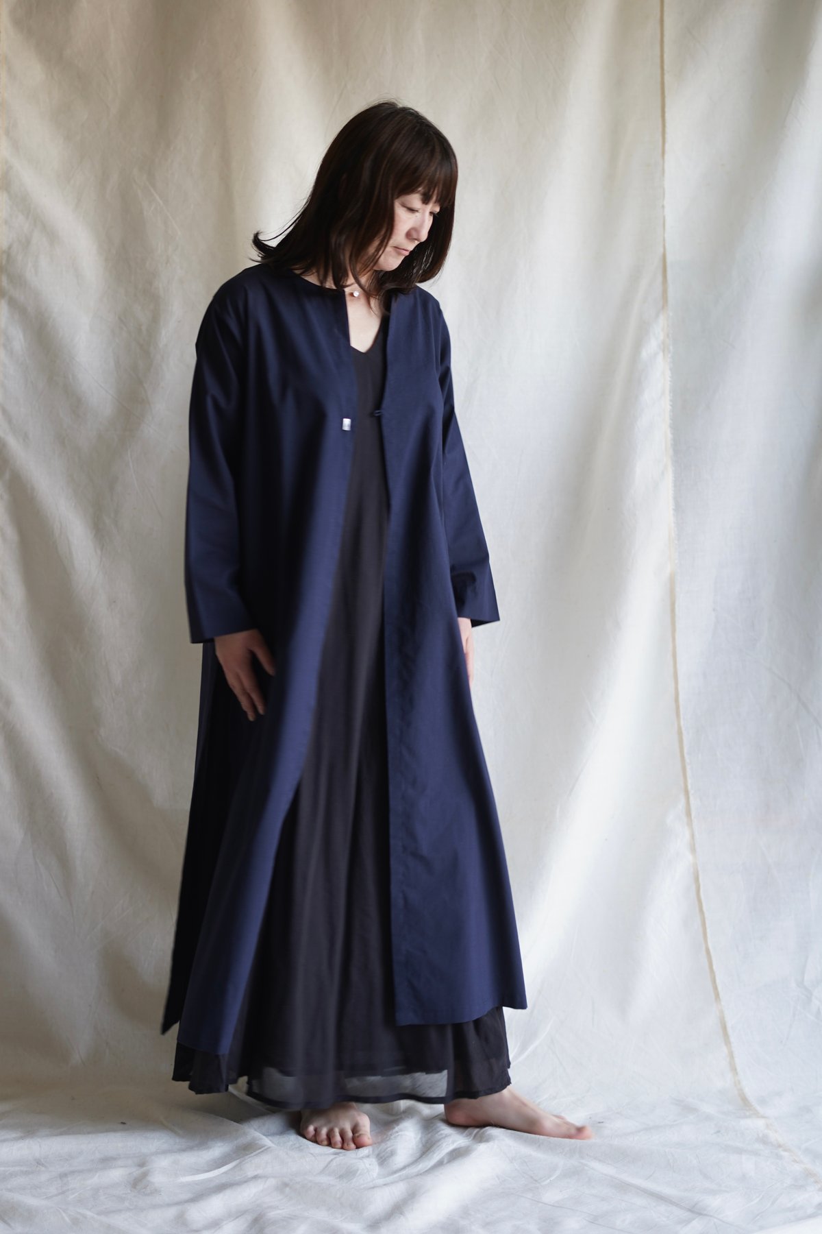 wing neck coat MIDNIGHT | Little Eagle