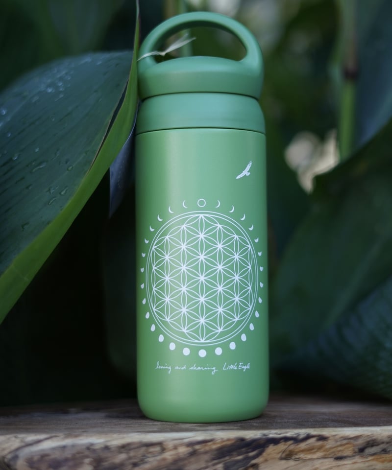 moon circle flower of life tumbler LEAF | L