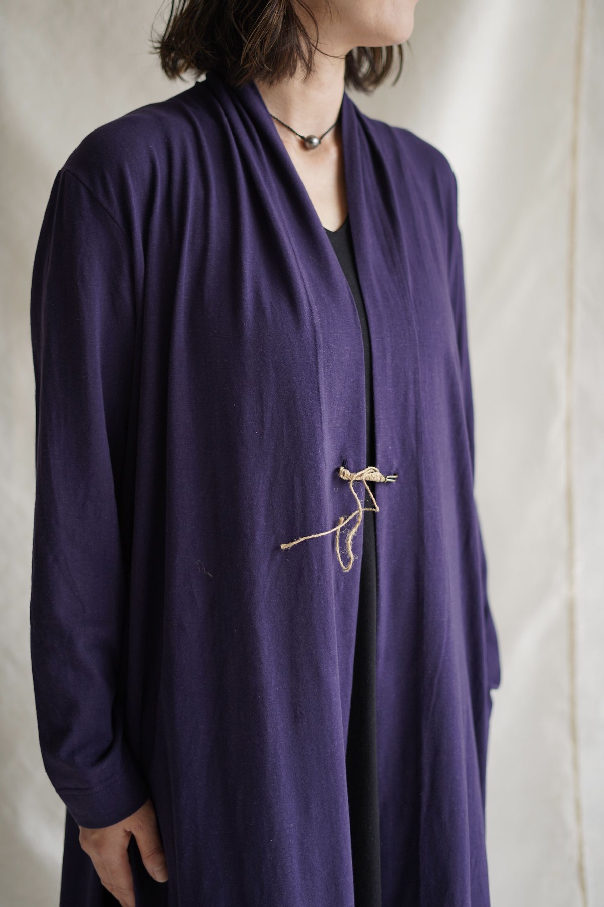 Len moon circle long slit coat SHIKON | Little
