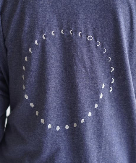 cotton spiral moon KIMONO coat  NAVY