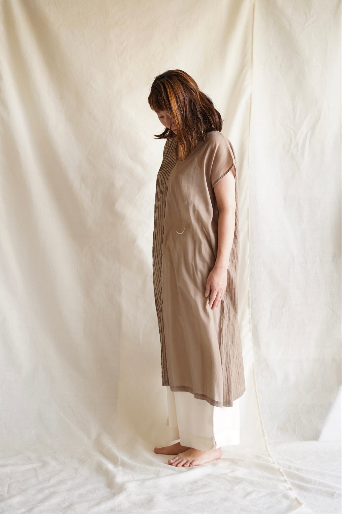 cotton pintuck OP MOCHA | Little Eagle