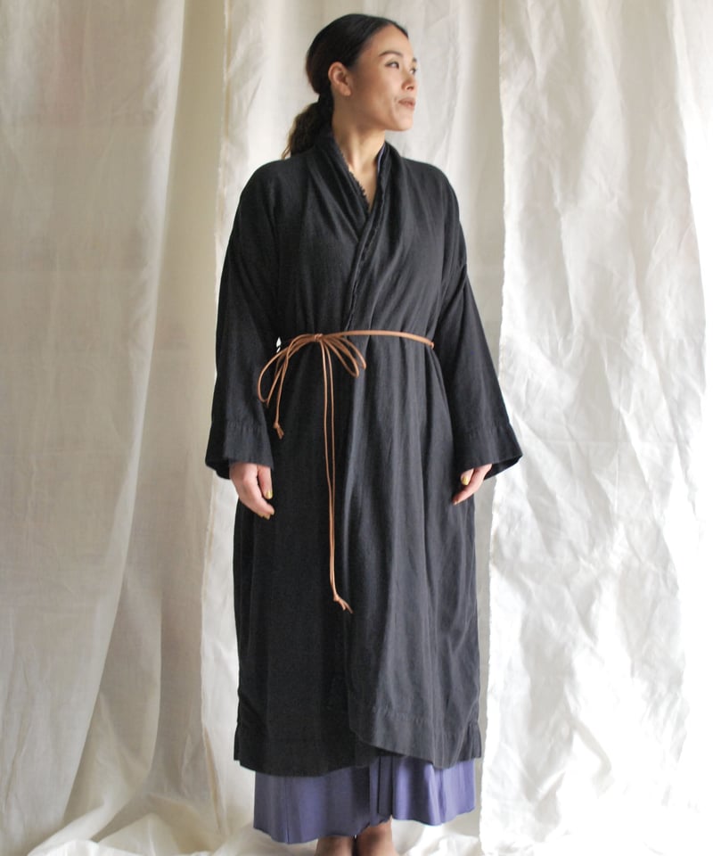organic cotton hemp KINAGASHI coat sumikuro | L