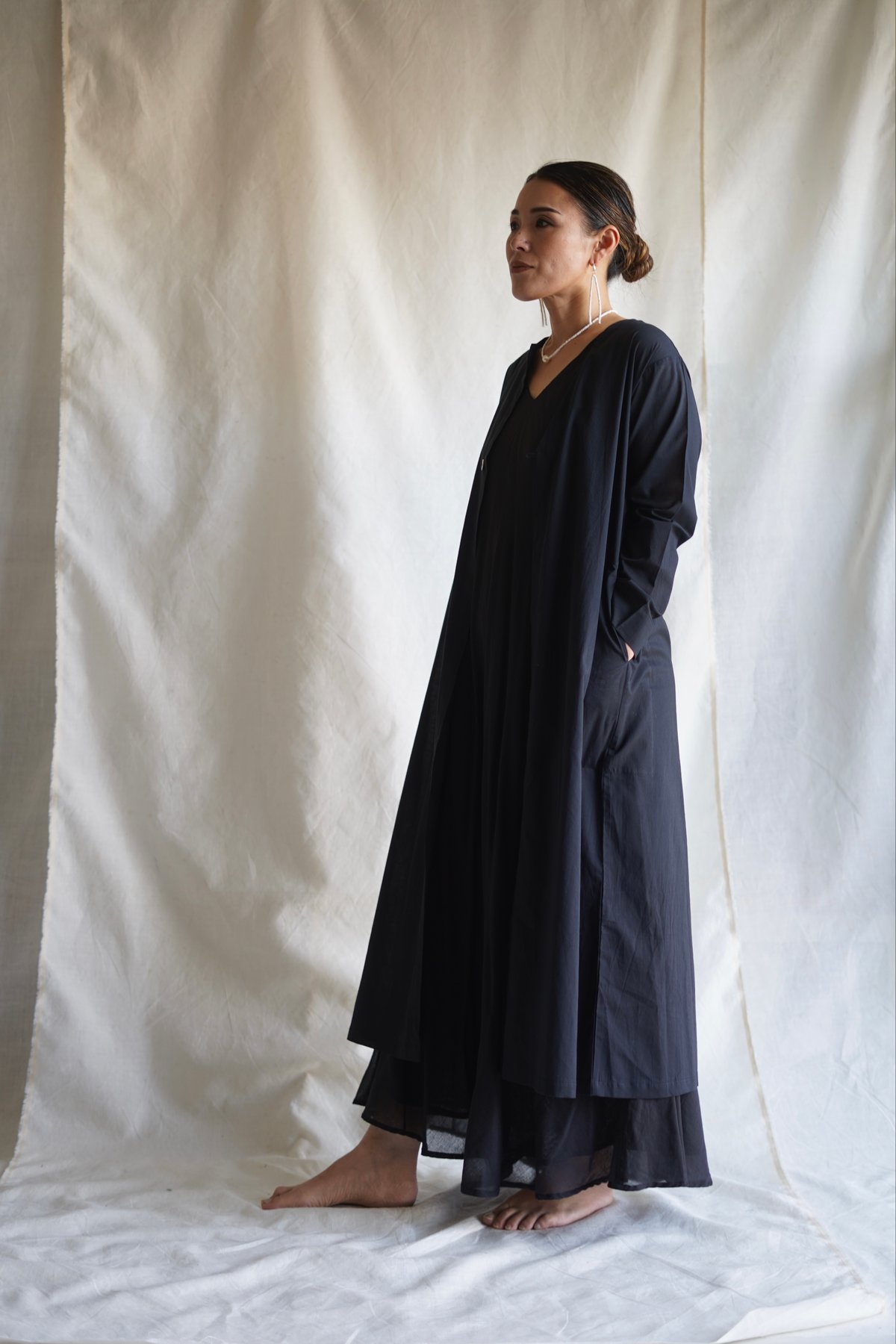 wing neck coat SHIKKOKU | Little Eagle