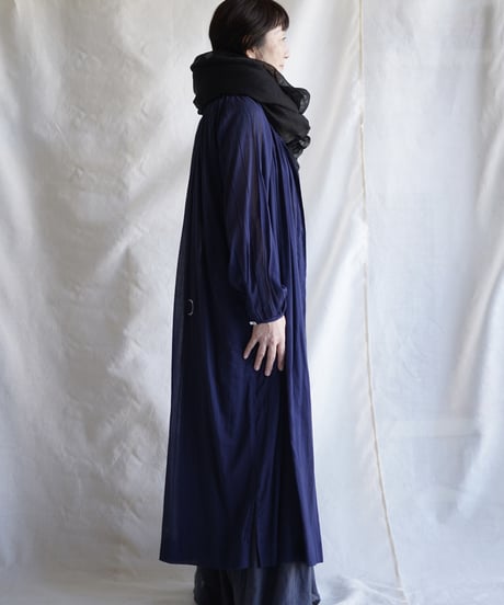 kaya linen shell fringe stole  BLACK