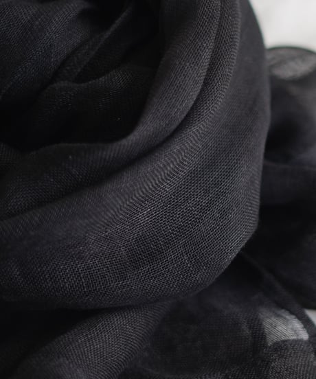 kaya linen shell fringe stole  BLACK