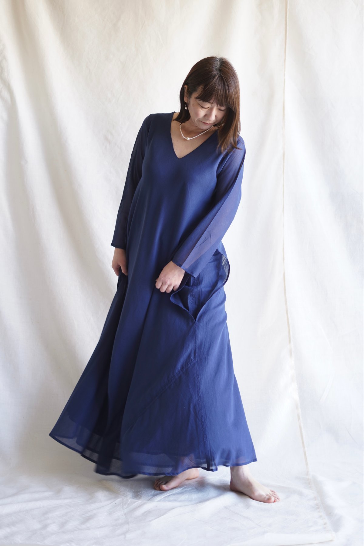 cotton flow L/S OP INK BLUE | Little Eagle