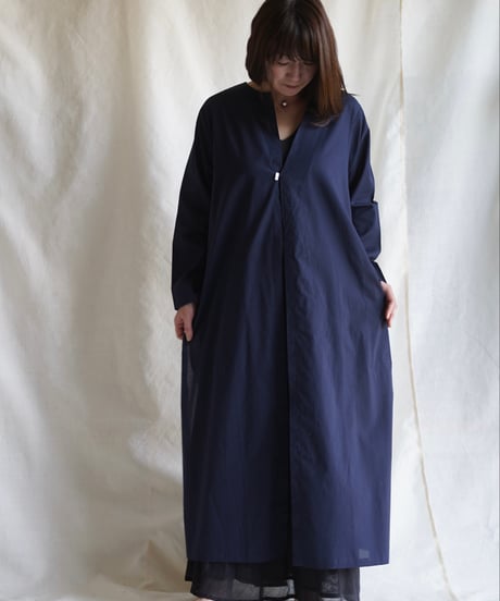 wing neck coat  MIDNIGHT