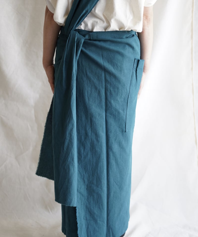 cotton linen KIMONO salon TURQUOISE GREEN | Lit