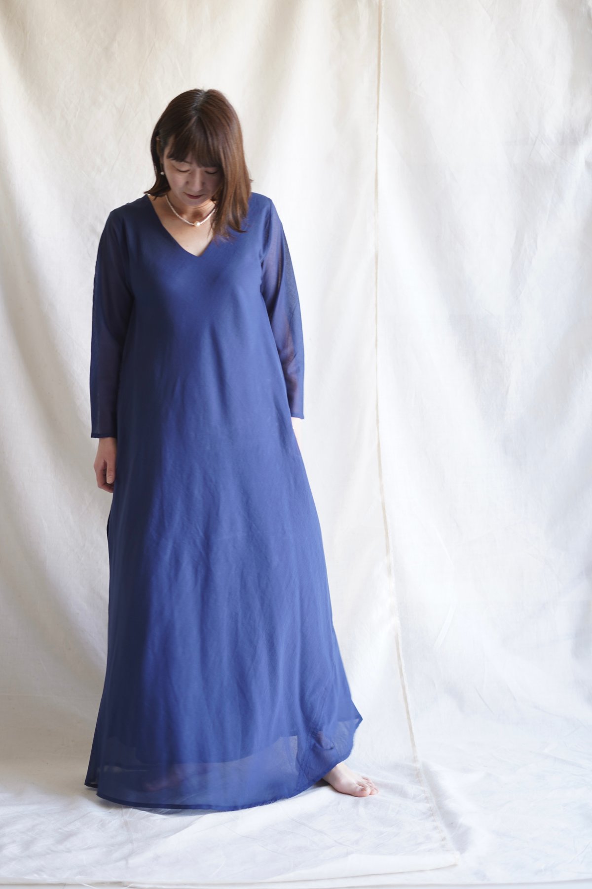 cotton flow L/S OP INK BLUE | Little Eagle