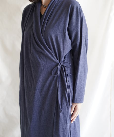cotton spiral moon KIMONO coat  NAVY