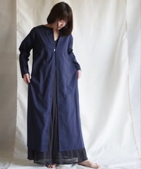 wing neck coat  MIDNIGHT