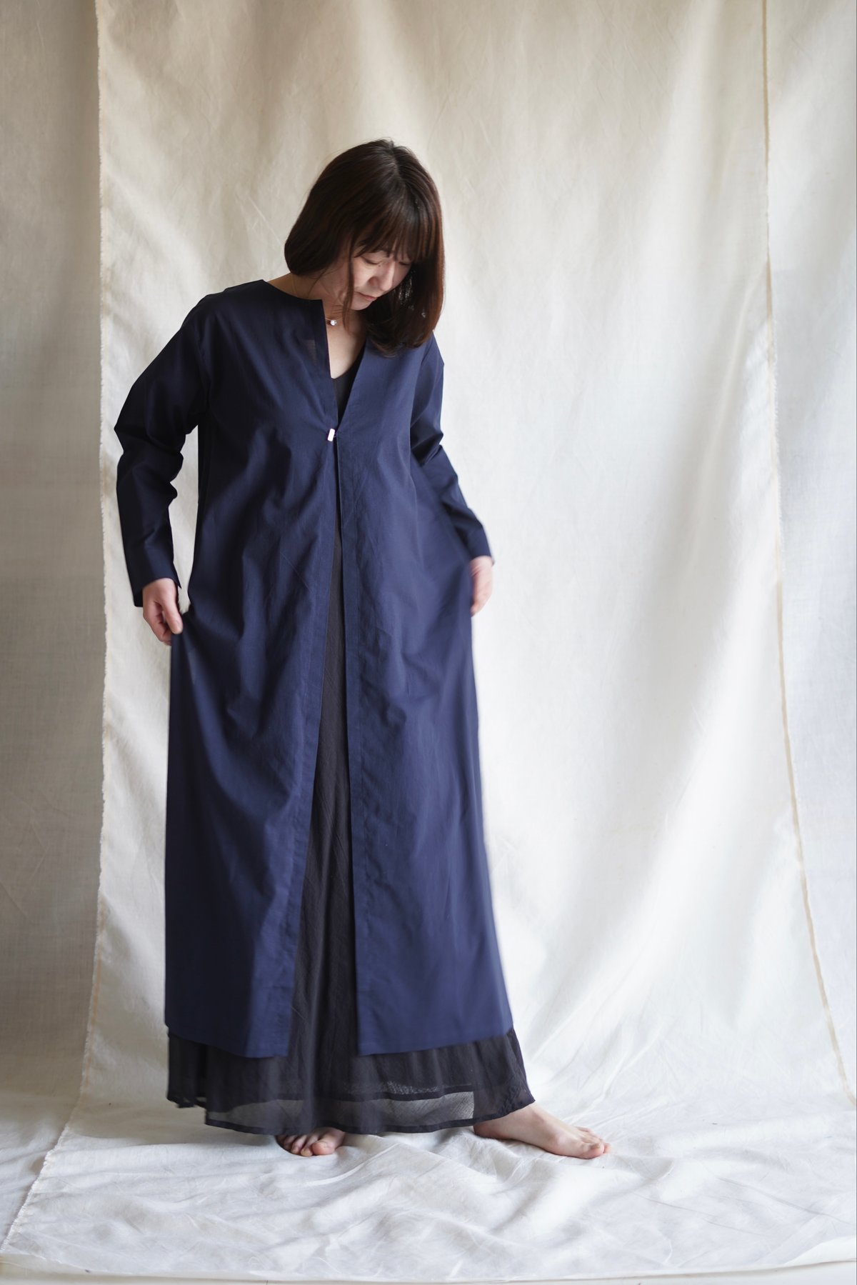 wing neck coat MIDNIGHT | Little Eagle