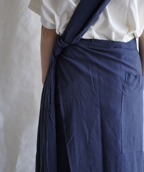 cotton linen KIMONO salon D/NAVY