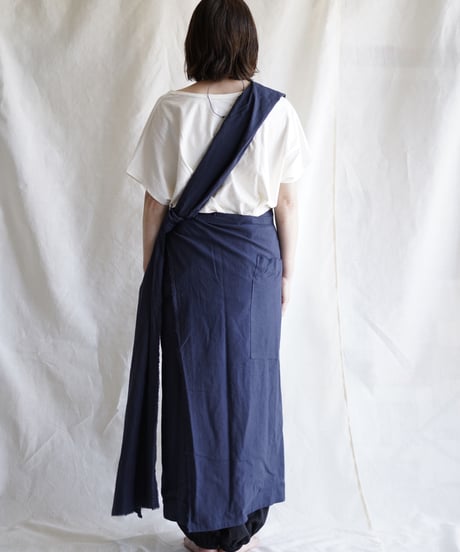 cotton linen KIMONO salon D/NAVY