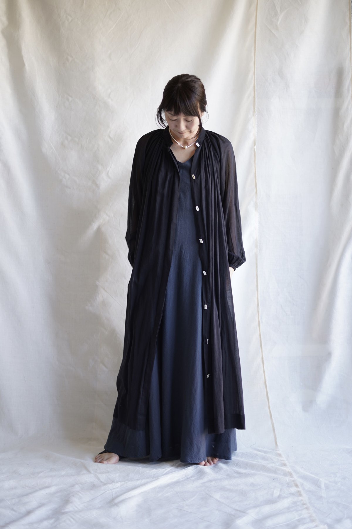 cotton bretagne long coat SHIKKOKU | Little