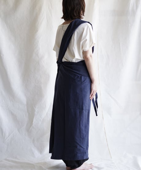 cotton linen KIMONO salon D/NAVY