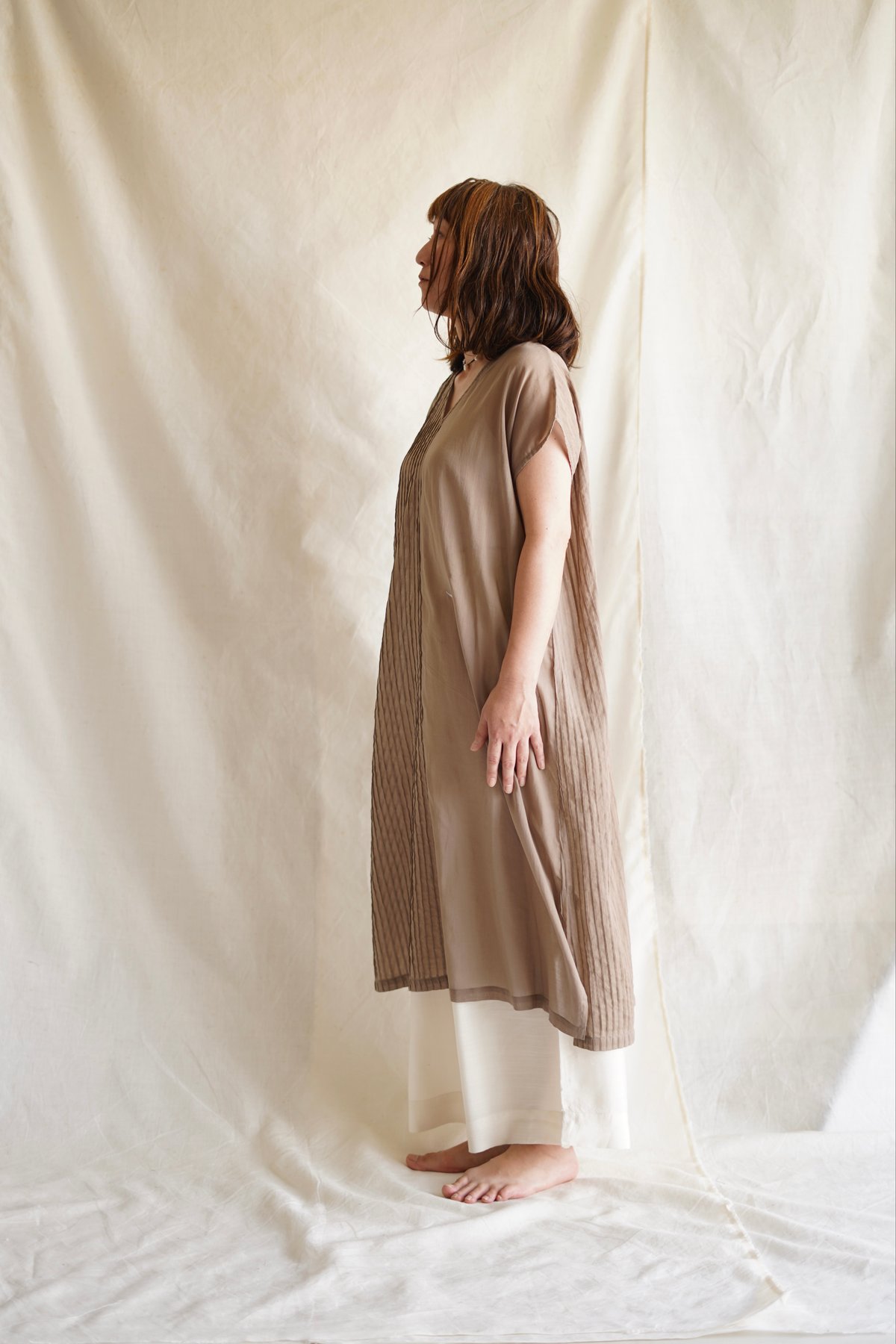 cotton pintuck OP MOCHA | Little Eagle