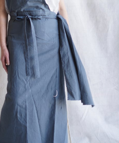 cotton linen KIMONO salon BLUE GRAY