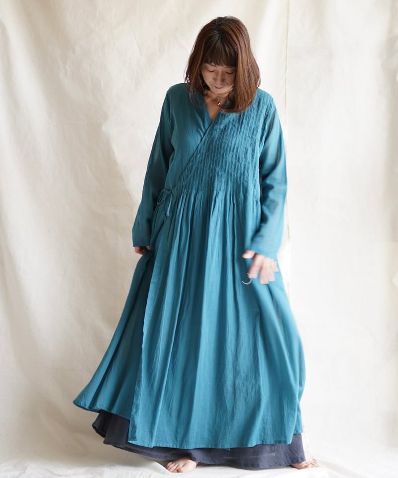 cotton pintuck cache-coeur SMOCKY TURQUOISE |