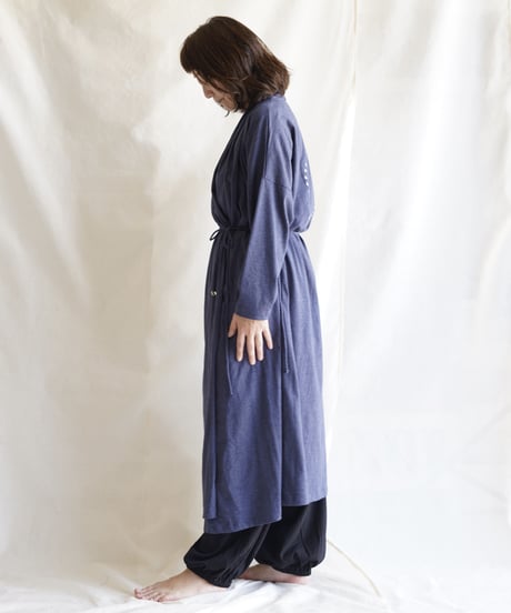 cotton spiral moon KIMONO coat  NAVY