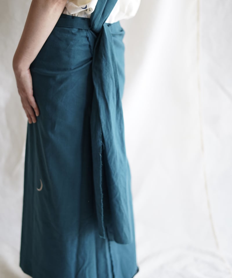 cotton linen KIMONO salon TURQUOISE GREEN | Lit