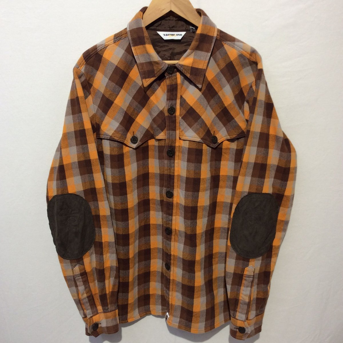 A bathing Ape チェックシャツ パッチワークシャツ エイプBape - トップス