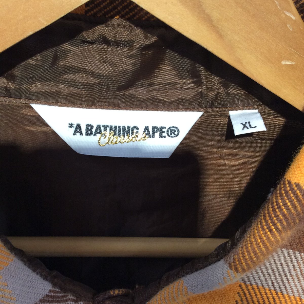 A BATHING APE アベイシングエイプ 猿エルボーパッチ チェックシャツ