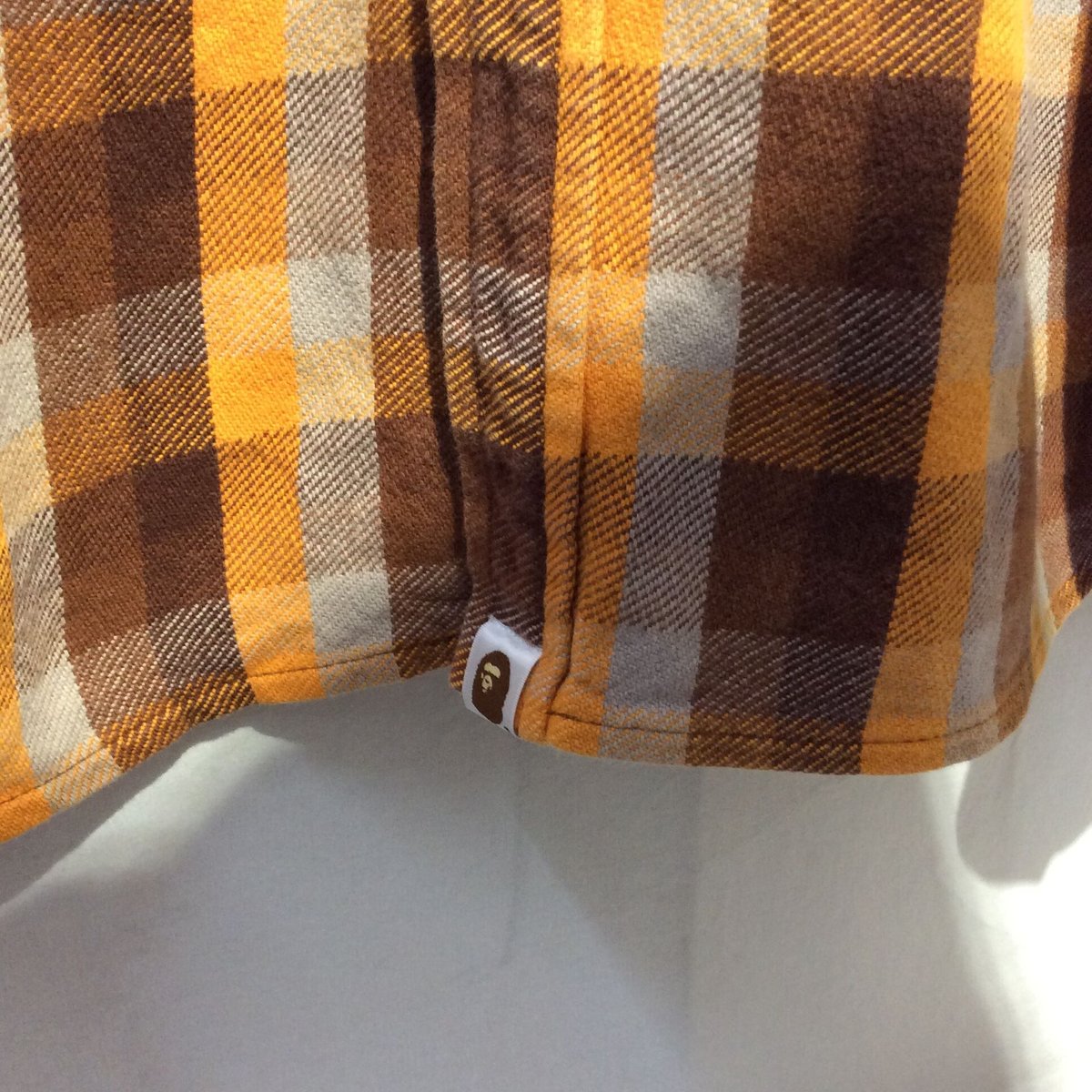 A BATHING APE アベイシングエイプ 猿エルボーパッチ チェックシャツ