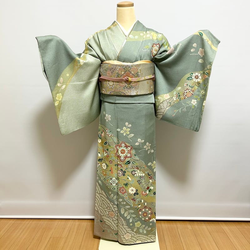 振袖セット 袋帯 長襦袢 正絹 帯締め 帯揚げ 和服 扇面 牡丹 振袖セット 袋帯 長襦袢 正絹 帯締め 帯揚げ 和服 扇面 牡丹