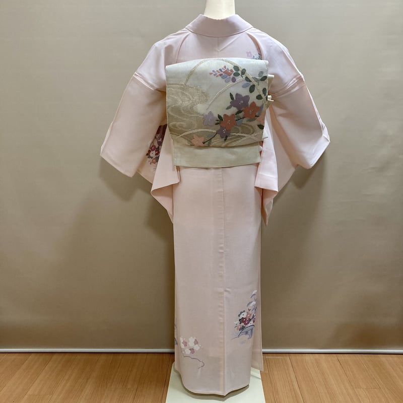 絽 夏 夏着物 訪問着 薄ピンク アゲハ蝶 ススキ 身丈160cm 正絹 絽 夏 夏着物 訪問着 薄ピンク アゲハ蝶 ススキ 身丈160cm 正絹