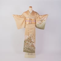 【訪問着】H-9　ベージュ　(彩り菊)