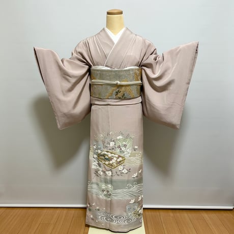 一つ紋入り色留袖 色留袖 一つ紋 おしどり - からん::アンティーク着物