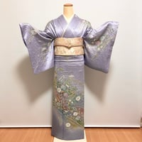 【訪問着】K-4 青紫(辻が花)