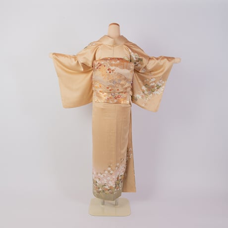 【訪問着】H-9　ベージュ　(彩り菊)